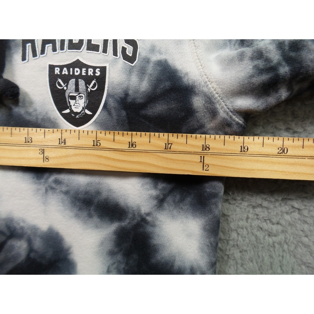 Raiders Sweatshirt Womens Size S White Black Tie Dye Full Zip NFL Team Apparel - Picture 10 of 14